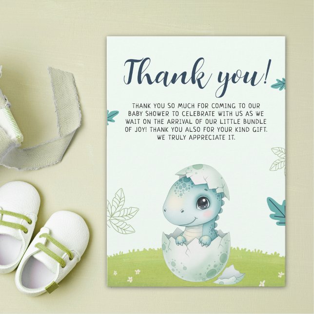 Dinosaur Baby Shower Thank You Card for Boy (Creator Uploaded)