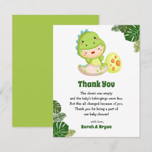 Dinosaur Baby Shower Thank You Cards Cute