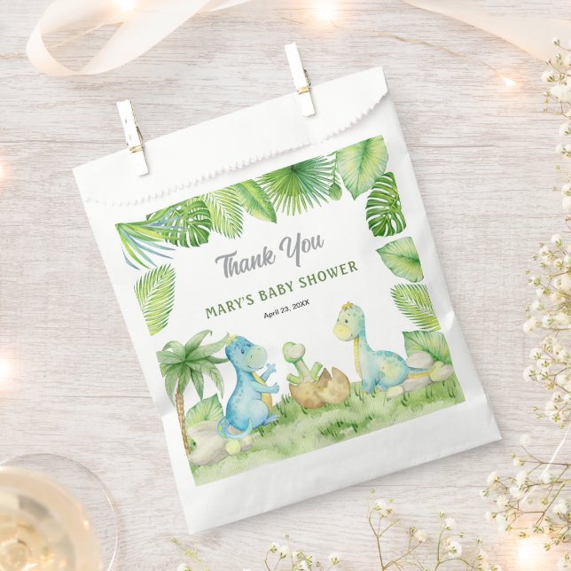 Dinosaur Baby Shower Thank You Favour Bags (Clipped)