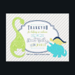 Dinosaur Baby Thank You Postcard<br><div class="desc">A dinosaur themed new baby gift thank you card.</div>