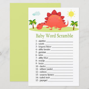 Dinosaur Baby word scramble game