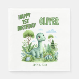 Dinosaur Baby's 1st Birthday Napkin