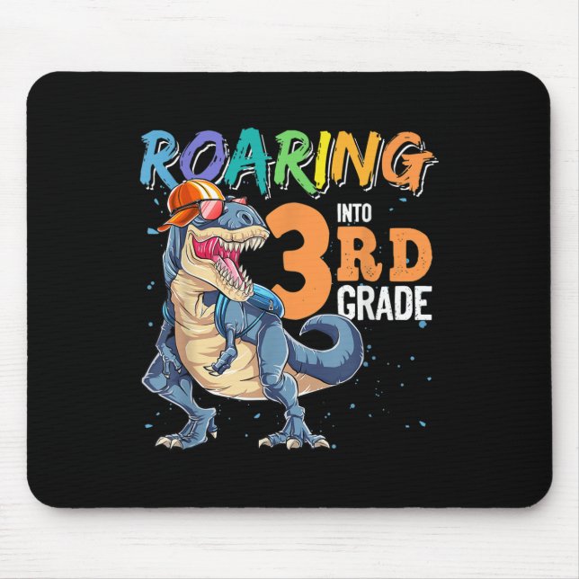 Dinosaur Back To School Im Ready To Crush 3rd Grad Mouse Mat (Front)