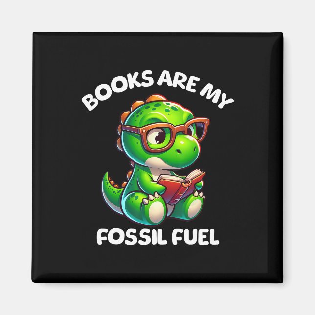Dinosaur Back To School Reading Books Funny Quote  Magnet (Front)