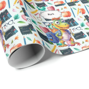 Dinosaur Back to School theme for Student  Wrapping Paper