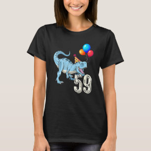 Dinosaur Balloon T Rex 59th Birthday Kid Boy Girl T-Shirt