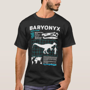 Dinosaur Baryonyx Fact Sheet Fossils Data T-Shirt