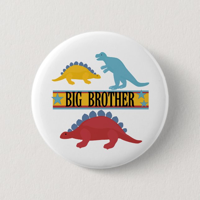 Dinosaur Big Brother 6 Cm Round Badge (Front)