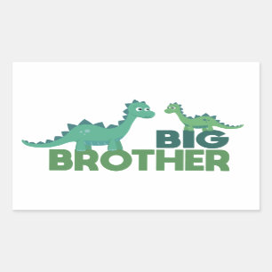 Dinosaur big brother announcement rectangular sticker