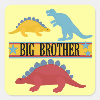 Dinosaur Big Brother Square Sticker