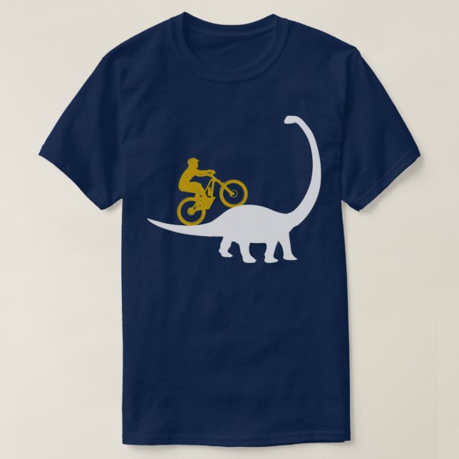 Dinosaur Biker Bicycle T-Shirt (Design Front)