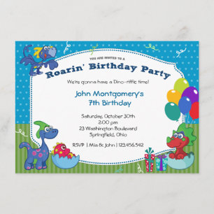 Dinosaur Birthday Bash Costume Party Invitation