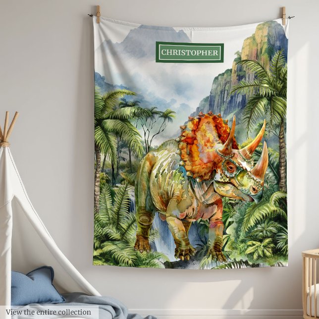 Dinosaur Birthday Blanket Boys Personalised Gift (Dinosaur Birthday Blanket for Boys Personalized Gift)