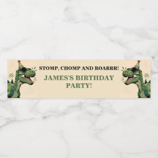 Dinosaur Birthday Bottle Labels – Kids Party