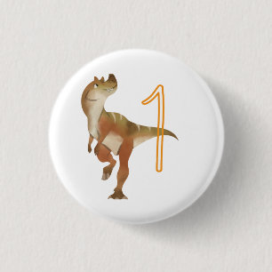 Dinosaur birthday boy    3 cm round badge