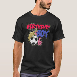 Dinosaur Birthday Boy 6 Year Old Dino Soccer Birth T-Shirt