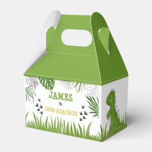 Dinosaur Birthday Boy Any Age Green Yellow Black   Favour Box