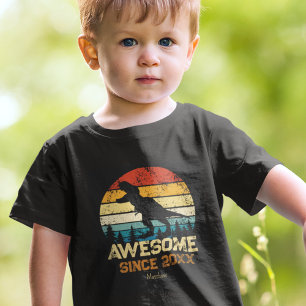 Dinosaur Birthday Boy Awesome Since Birth Year Toddler T-Shirt