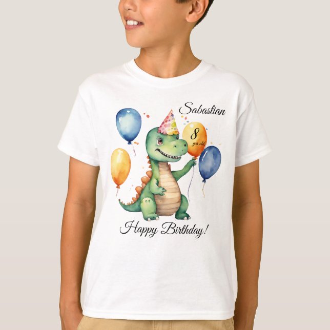Dinosaur Birthday Boy T-Shirt (Front)