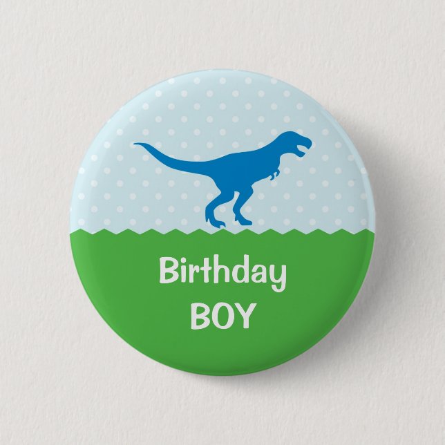 Dinosaur Birthday Button (Front)