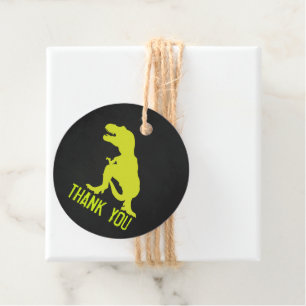 Dinosaur Birthday Chalkboard Thank you Favour Tags