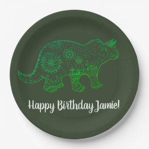 Dinosaur, Birthday Custom Paper Plates