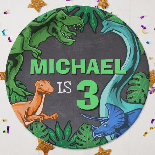 Dinosaur Birthday Dino Trex Prehistoric Boy Kids Paper Plate