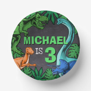 Dinosaur Birthday Dino Trex Prehistoric Boy Kids Paper Plate