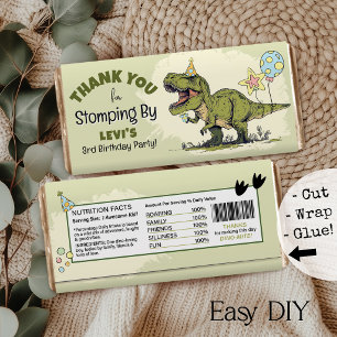 Dinosaur Birthday DIY Chocolate Bar Favour Wrapper