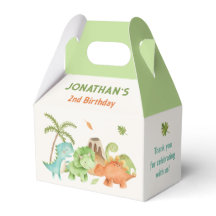 Dinosaur Birthday Favour Boxes Kids Boy Watercolor