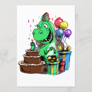 Dinosaur Birthday For A 9 Year Old T Rex Invitation