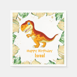 Dinosaur BIRTHDAY Gold  Napkin