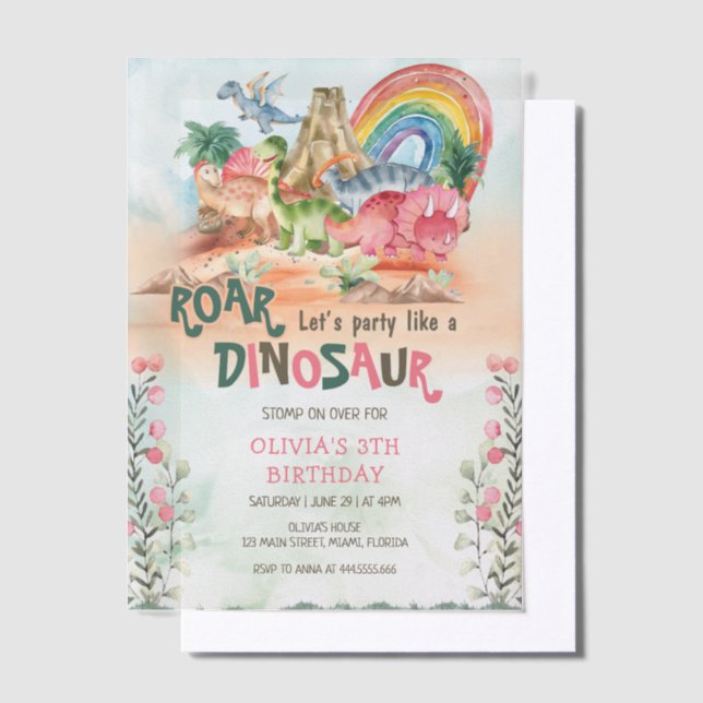 Dinosaur Birthday Invitation (Offset)