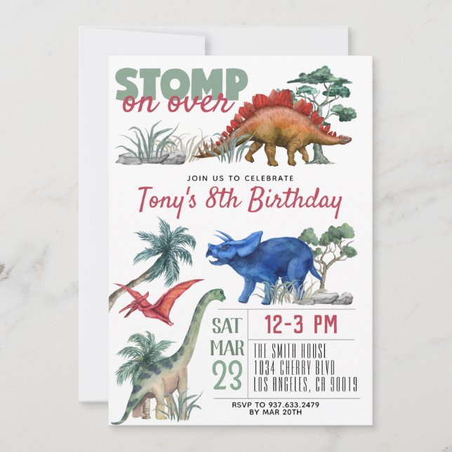 Dinosaur Birthday  Invitation (Front)