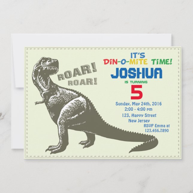 Dinosaur Birthday Invitation (Front)