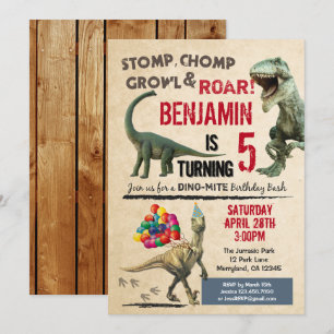 Dinosaur birthday invitation