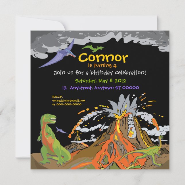Dinosaur Birthday Invitation (Front)