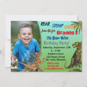 Dinosaur birthday invitation