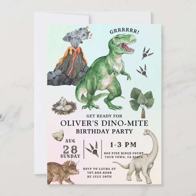 Dinosaur Birthday Invitation (Front)