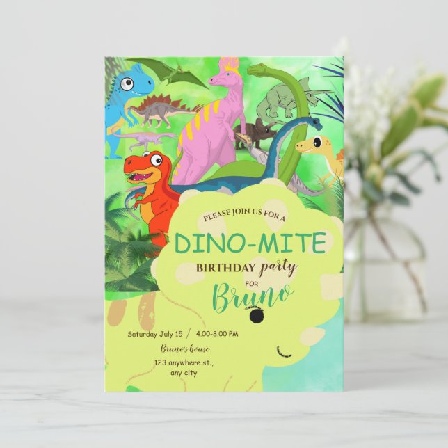 Dinosaur Birthday Invitation (Standing Front)