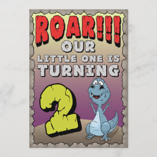 Dinosaur Birthday Invitation 2 Year Old