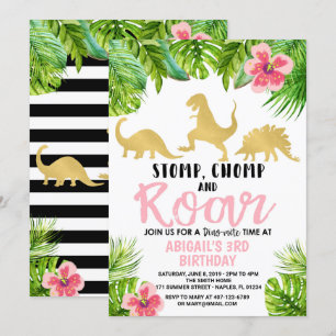 Dinosaur Birthday Invitation Dino Invitation