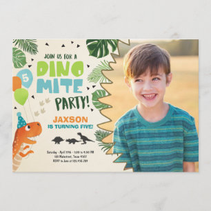 Dinosaur birthday invitation Dino mite T-Rex party