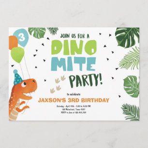 Dinosaur birthday invitation Dino mite T-Rex party