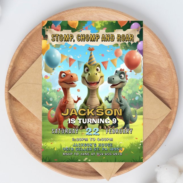 Dinosaur Birthday Invitation Dino Theme Invite (Creator Uploaded)