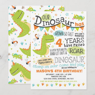 Dinosaur Birthday Invitation Dinosaur Roar Party