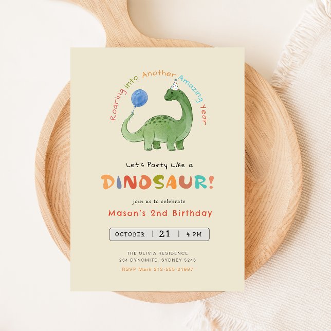 Dinosaur Birthday Invitation, Editable Party Invitation (Creator Uploaded)