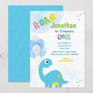 Dinosaur Birthday Invitation for a Boy