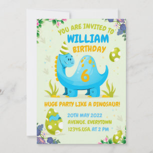 Dinosaur birthday invitation for your child