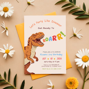 Dinosaur Birthday Invitation, Get Ready to Roar Invitation